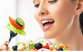 Woman enjoying salad